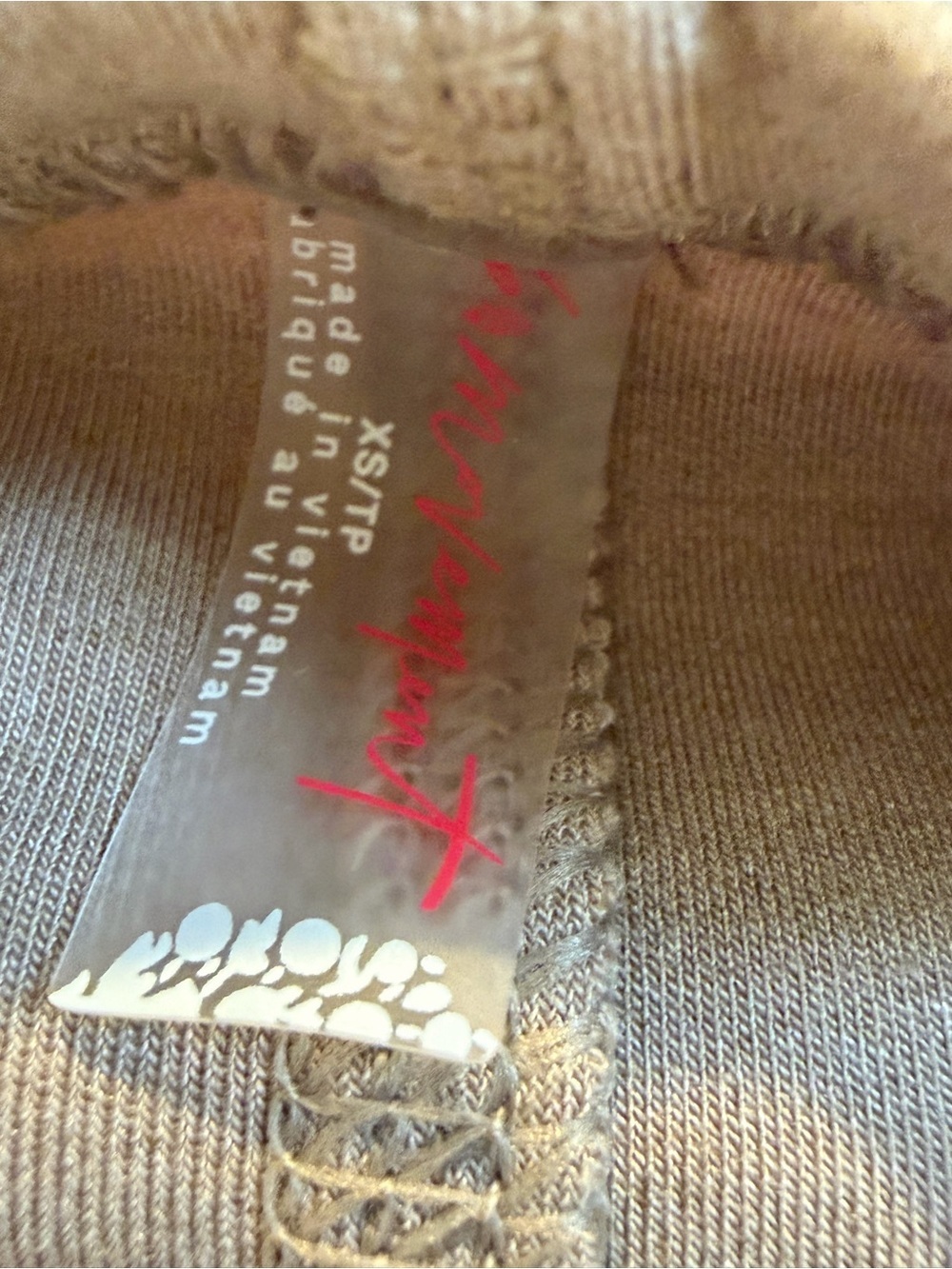 NWT new XS free people movement flow tencel wool layer top flowy mushroom taupe - Picture 5 of 13